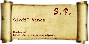 Siró Vince névjegykártya