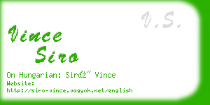 vince siro business card